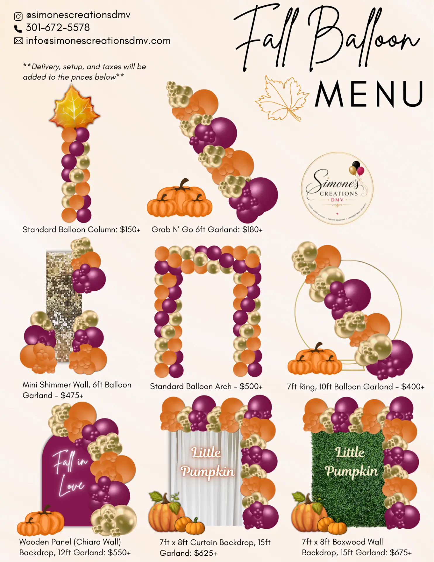 Fall Balloon Menu