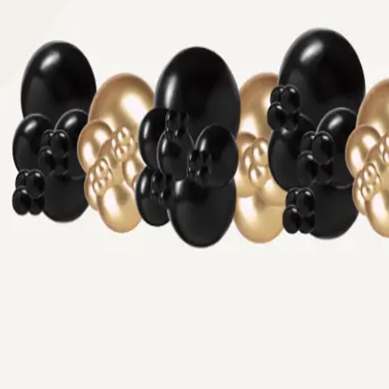 Black and gold grab-and-go mini balloon garland