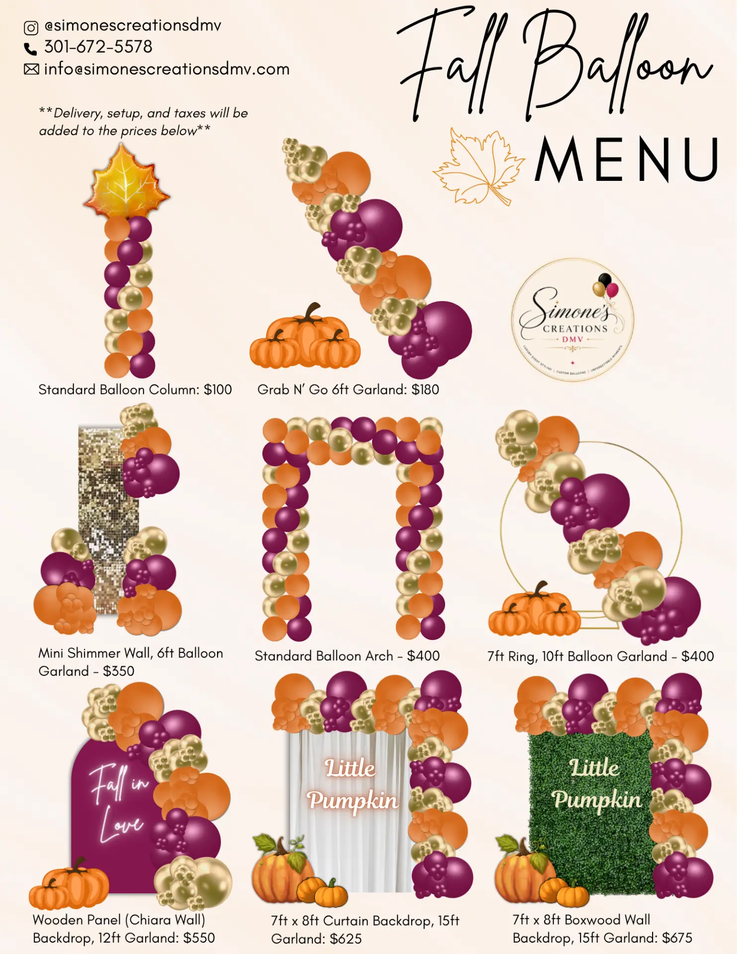 Fall Balloon Menu